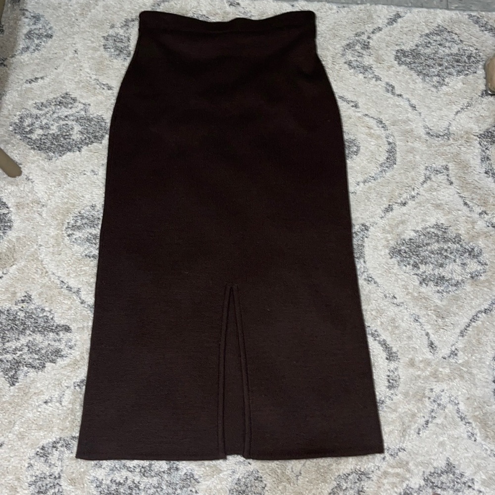 Long Fitted Bodycon Knit Skirt